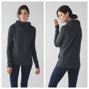 Lululemon Stress Less HoodieHeathered Dark Grey Sz 8